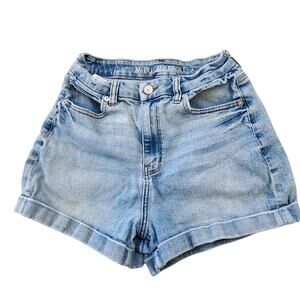 AMERICAN EAGLE WOMEN 6 SHORTS STRETCH CUFFED DENIM JEANS HIGH WAIST Y2K 90S 2000